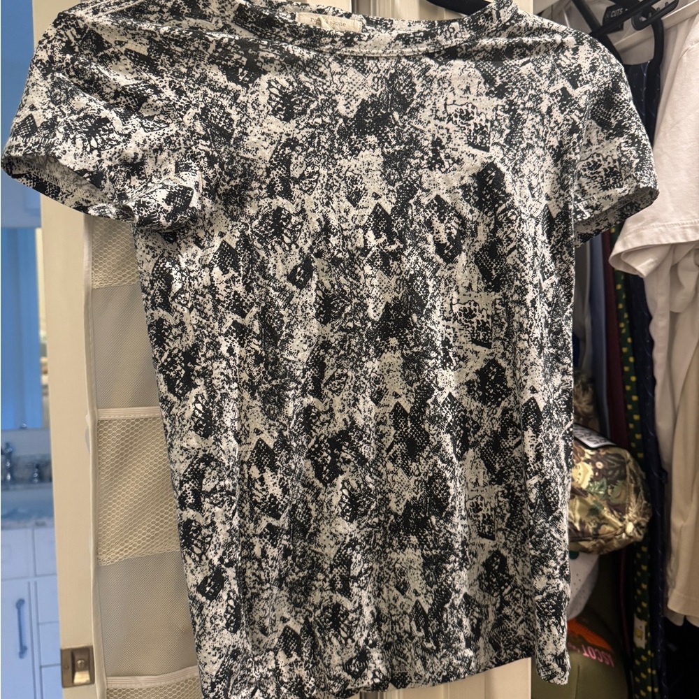 Rag & Bone Monochrome Patterned Short Sleeve Tee